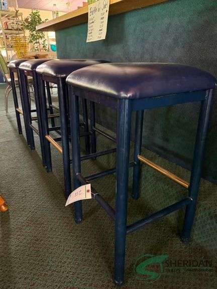 4 Padded bar stools