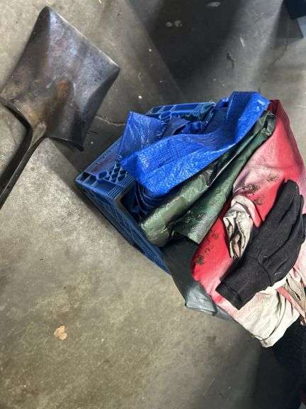Tarps, auto trim items, and 2 DeSoto hubcaps