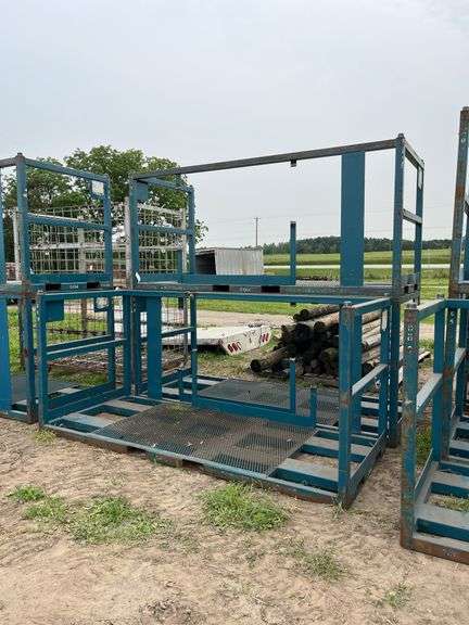 (3) Pallet racks 115" L x 48" W x 51" H, row:4