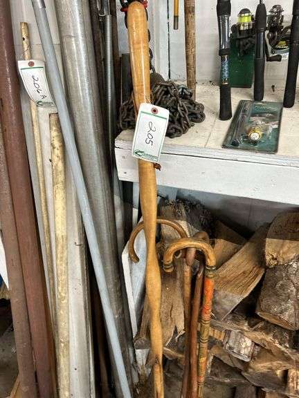 Wooden canes and walking stick