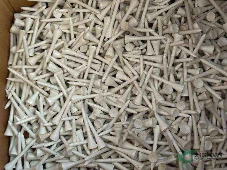 Numerous golf tees