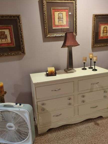 Dresser, pictures and candles