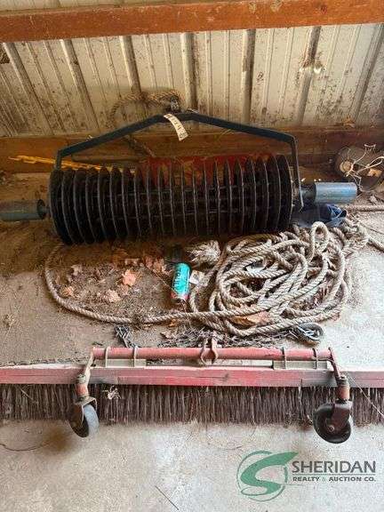 Golf ball pick up roller and broom