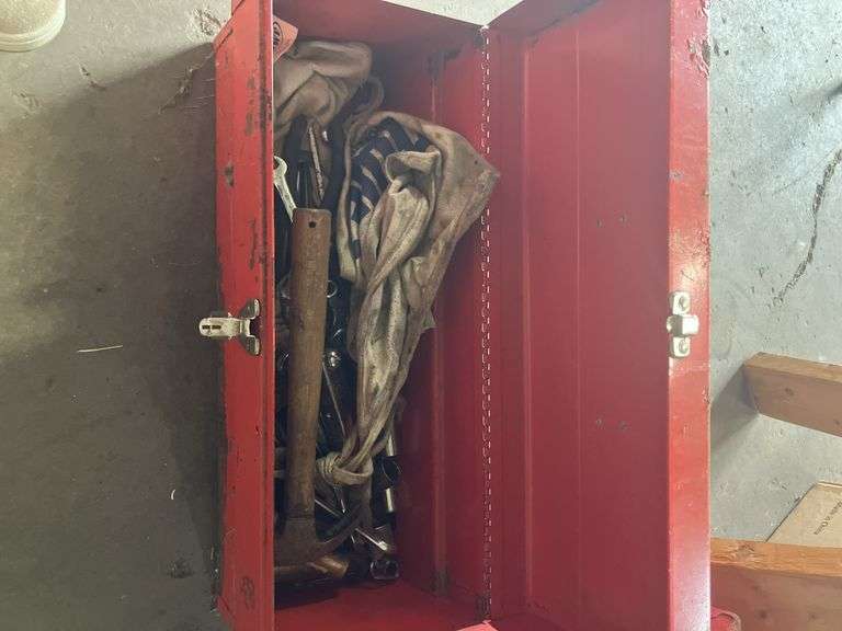 Red tool boxes