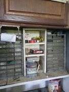 Misc. nuts and bolts includes contents of small shelf, and organizers