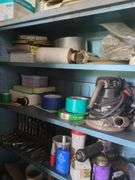 Cabinet and contents misc. sanders tape and cutting torch tips and heads