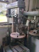 Bench model drill press includes cabinet and contents
