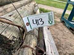 (64) treated 8' fence post, corner & line, row:4