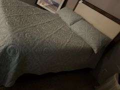 Queen size bed.  In basement bring help to load out.