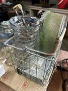 Glassware and meat grinder
