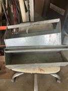 Galvanized carry alls and chair