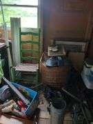 Contents of left half of attic, does not include trains in and on glass case