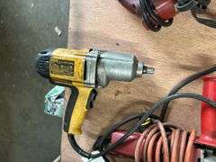 Grinder with wire brush and Dewalt impact wrench