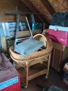 Contents of left half of attic, does not include trains in and on glass case