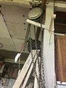 Chain Fall with 1 ton Trolley, Retractable chain on hanging wheel