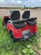 Red golf cart, row:4