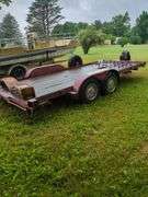 Dual axle flat bed trailer