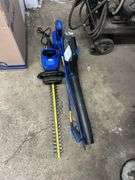 Grabbers, leaf blower, and hedge trimmer