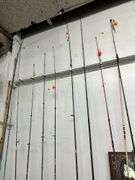 Fishing poles and miscellaneous items