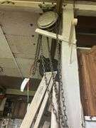 Chain Fall with 1 ton Trolley, Retractable chain on hanging wheel