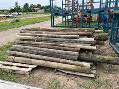(64) treated 8' fence post, corner & line, row:4