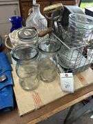 Glassware and meat grinder