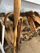 Wooden canes and walking stick