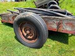 Irrigation pipes pieces and yard trailer