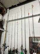 Fishing poles and miscellaneous items