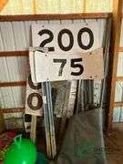 Assorted yardage signs and more
