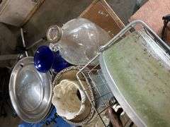 Glassware and meat grinder