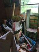 Contents of left half of attic, does not include trains in and on glass case