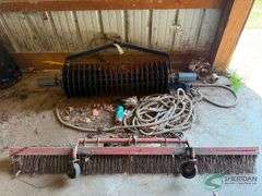 Golf ball pick up roller and broom