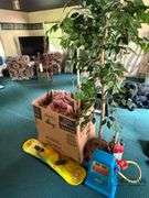 Kids toys, fake tree, and more