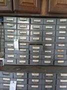 Metal nuts and bolts organizer and contents