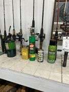 Fishing poles and miscellaneous items