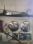 Contents of wall, brazing rod, belts, wire