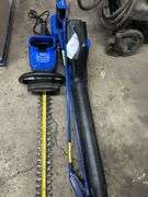 Grabbers, leaf blower, and hedge trimmer