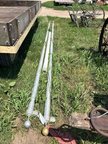 (2) 22ft Aluminum Flagpoles with footing liner pipe, row:8 image