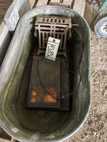Antique Electric Toaster, Antique socket set, Antique drill bits, copper tub: bldg locked image
