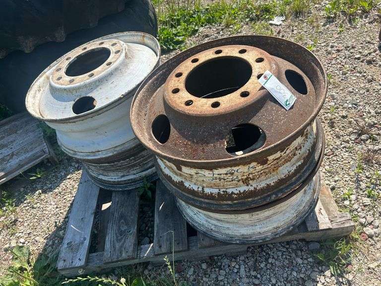 (4) 24.5" x 8" Hub Pilot Rims on 10 Bolt image