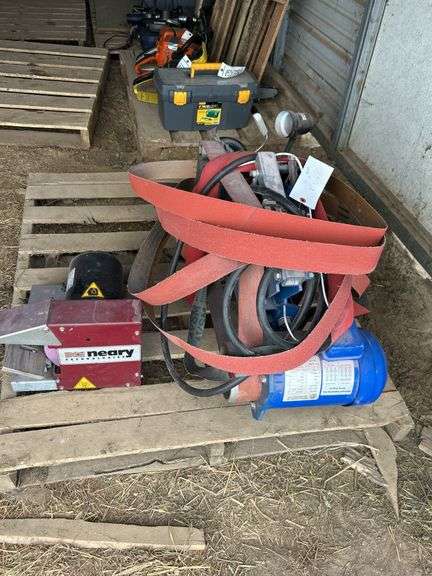 belt grinder, mower blade grinder, bench grinder, bld: locked image