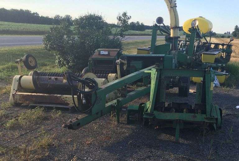 John Deere 3970 Chopper, JD 2 Row Corn Head, & JD Hay Head image