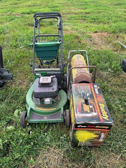 JD push mower, JD heater, Yard spreader, Big Buddy heater, row:10 image