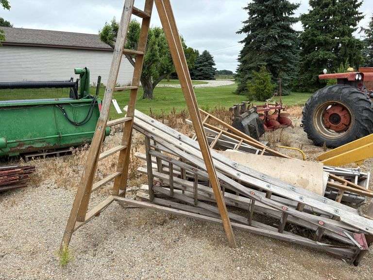 (9) 3 Legged Wooden Orchard Ladders image