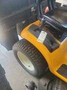 Cub Cadet XT1 riding lawn mower with clipping bagger