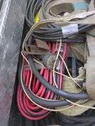 aluminum storage box and contents, straps, electric cord