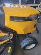 Cub Cadet XT1 riding lawn mower with clipping bagger