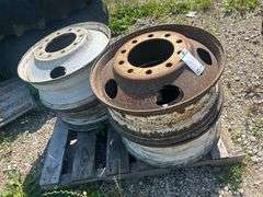 (4) 24.5" x 8" Hub Pilot Rims on 10 Bolt