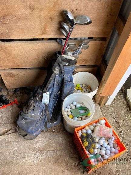 Golf clubs and balls image